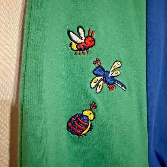Vtg NWT Baby B'gosh 12M colorblock romper embroidered bugs 100%‎ cotton - Picture 4 of 5